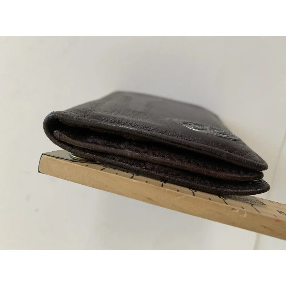 Fossil Golf  Theme Bifold Wallet Men's Brown Leather Flip ID Window Golf Clubs